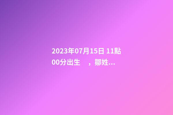 2023年07月15日 11點00分出生，鄒姓起什么名字好聽？名字要八字